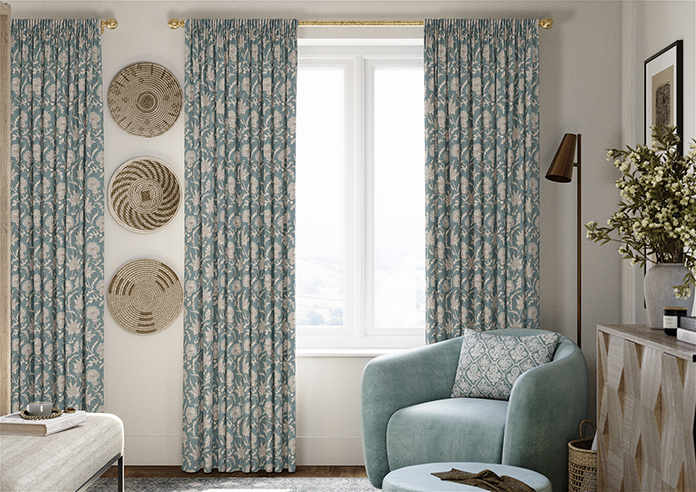 Carlina, Teal - Made to Measure Curtains - Image 3